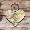 KNYGA Bookshop OS Map Wooden Heart Key-ring - Pembrokeshire Coast National Park