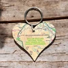 KNYGA Bookshop OS Map Wooden Heart Key-ring - Brecon Beacons National Park