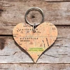 KNYGA Bookshop OS Map Wooden Heart Key-ring - Cairngorms National Park
