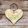 KNYGA Bookshop OS Map Wooden Heart Key-ring - Dartmoor National Park