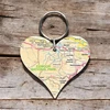 KNYGA Bookshop OS Map Wooden Heart Key-ring - Exmoor National Park