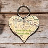KNYGA Bookshop OS Map Wooden Heart Key-ring - North York Moors National Park