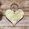 KNYGA Bookshop OS Map Wooden Heart Key-ring - New Forest National Park
