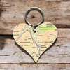 KNYGA Bookshop OS Map Wooden Heart Key-ring - Yorkshire Dales National Park