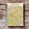 KNYGA Bookshop OS Map Wooden Lined Notebook - Northumberland National Park