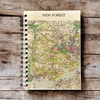 KNYGA Bookshop OS Map Wooden Lined Notebook - New Forest National Park