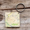 KNYGA Bookshop OS Map Wooden Square Key-ring - Northumberland National Park