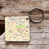 KNYGA Bookshop OS Map Wooden Square Key-ring - Yorkshire Dales National Park