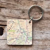KNYGA Bookshop OS Map Wooden Square Key-ring - Lake District National Park