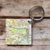 KNYGA Bookshop OS Map Wooden Square Key-ring - The Broads
