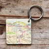 KNYGA Bookshop OS Map Wooden Square Key-ring - Exmoor National Park