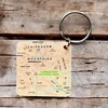 KNYGA Bookshop OS Map Wooden Square Key-ring - Cairngorms National Park