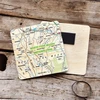 KNYGA Bookshop OS Map Wooden Square Magnet - North York Moors National Park