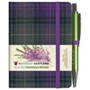 KNYGA MINI & PEN 10.5CM x 7CM Waverley S.T. (S): Heather Mini with Pen Pocket Genuine Tartan Cloth Commonplace Notebook