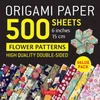 KNYGA Tuttle Publishing Origami Paper 500 sheets Flower Patterns 6" (15 cm)