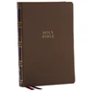 KNYGA Zondervan NKJV, Compact Center-Column Reference Bible, Brown Leathersoft, Raudona Letter, Comfort Print