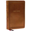 KNYGA Zondervan NKJV Large Print Reference Bible, Brown Leathersoft, Raudona Letter, Comfort Print (Sovereign Collection), Holy Bible, New King James Version