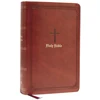 KNYGA Zondervan Publishing KJV Holy Bible: Large Print Single-Column with 43,000 End-of-Verse Cross References, Brown Leathersoft, Personal Size, Raudona Letter, Comfort Print: King James Version