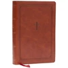 KNYGA Bookshop KJV Giant Print End-of-Verse Reference Bible, Brown Leathersoft, Raudona Letter, Comfort Print