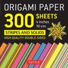 KNYGA Bookshop Origami Paper 300 sheets Stripes and Solids 4" (10 cm)