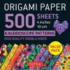 KNYGA Bookshop Origami Paper 500 sheets Kaleidoscope Patterns 4" (10 cm)