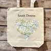 KNYGA Bookshop OS Map Premium Canvas Tote Bag - South Downs National Park