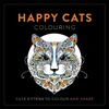 KNYGA Lom Art Happy Cats Colouring, Cute Kittens to Colour and Share