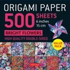 KNYGA Tuttle Tuttle Studio Origami Paper 500 sheets Bright Flowers 6" (15 cm)