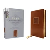 KNYGA Zondervan NASB, Personal Size Bible, Large Print, Leathersoft, Brown, Raudona Letter, 1995 Text, Comfort Print