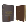 KNYGA Zondervan NASB, Thompson Chain-Reference Bible, Leathersoft, Brown, 1995 Text, Raudona Letter, Comfort Print