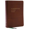KNYGA Zondervan Publishing Evangelical Study Bible: Christ-centered. Faith-building. Mission-focused. (NKJV, Brown Leathersoft, Raudona Letter, Large Comfort Print)