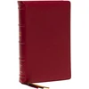 KNYGA Zondervan Publishing KJV Holy Bible: Large Print Single-Column with 43,000 End-of-Verse Cross References, Raudona Goatskin Leather, Premier Collection, Personal Size, Raudona Letter: King James Version