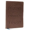 KNYGA Zondervan Publishing NKJV, Thinline Bible, Verse Art Cover Collection, Genuine Leather, Brown, Thumb Indexed, Raudona Letter, Comfort Print