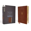 KNYGA A Zondervan NASB, Thinline Bible, Large Print, Leathersoft, Brown, Raudona Letter, 1995 Text, Comfort Print