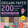 KNYGA Tuttle Tuttle Publishing Origami Paper 200 sheets Washi Patterns 6" (15 cm)