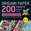 KNYGA Tuttle Tuttle Publishing Origami Paper 200 sheets Flower Patterns 6" (15 cm)
