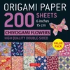 KNYGA Tuttle Tuttle Studio Origami Paper 200 sheets Chiyogami Flowers 6" (15 cm)
