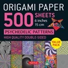 KNYGA Tuttle Tuttle Studio Origami Paper 500 sheets Psychedelic Patterns 6" (15 cm)