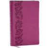 KNYGA Zondervan NKJV Personal Size Large Print Bible with 43,000 Cross References, Rožinė Leathersoft, Raudona Letter, Comfort Print (Thumb Indexed)