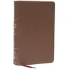 KNYGA Zondervan Publishing KJV Holy Bible: Large Print Single-Column with 43,000 End-of-Verse Cross References, Brown Genuine Leather, Personal Size, Raudona Letter, Comfort Print: King James Version