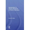 KNYGA Bookshop Introduction To Library Research In French Literature