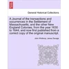 KNYGA Bookshop Journal of the transactions and occurrences in the Settlement of Massachusetts, and the other New England Colonies, from the year 1630 to 1644; and now first published from a correct copy of the original manuscript. Vol. II, A New Edition