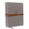 KNYGA Thomas Thomas Nelson NKJV, Journal the Word Bible, Cloth over Board, Gray, Raudona Letter, Comfort Print, Reflect, Journal, or Create Art Next to Your Favorite Verses