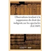 KNYGA Bookshop Observations Tendant A La Suppression Du Droit Des Indigents Sur Les Spectacles (1867)