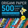 KNYGA Bookshop Origami Paper 500 sheets Nature Photo Patterns 6" (15 cm)
