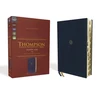 KNYGA Frank Charles Thompson NKJV, Thompson Chain-Reference Bible, Handy Size, Leathersoft, Navy, Raudona Letter, Thumb Indexed, Comfort Print
