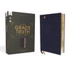 KNYGA Mohler, Jr., R. Albert NASB, The Grace and Truth Study Bible (Trustworthy and Practical Insights), Leathersoft, Navy, Raudona Letter, 1995 Text, Comfort Print
