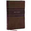 KNYGA Zondervan NKJV Personal Size Large Print Bible with 43,000 Cross References, Brown Leathersoft, Raudona Letter, Comfort Print (Thumb Indexed)