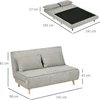 Sofa Homcom Sulankstoma dvivietė lova pilka