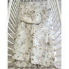 Bobono Kūdikio patalynės komplektas 75x100 cm smėlio spalvos su bijūnais NEWBORN